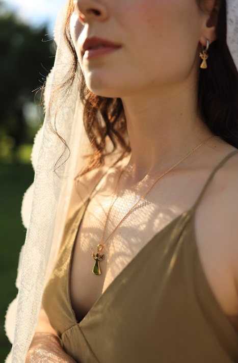 Silver asymmetric earrings "Bereginya"
