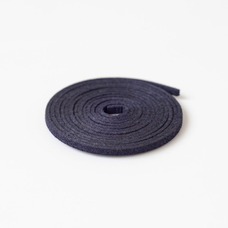 The leather cord is blue
