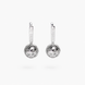 Silver white earrings "Embroidery"