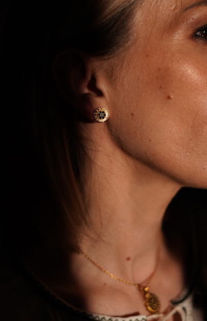 Gold-plated silver earrings "Sunflowers of happiness"