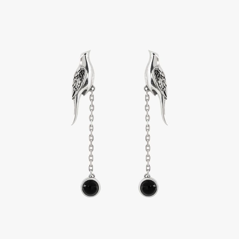 Silver earrings &ldquo;Nightingale&rdquo;