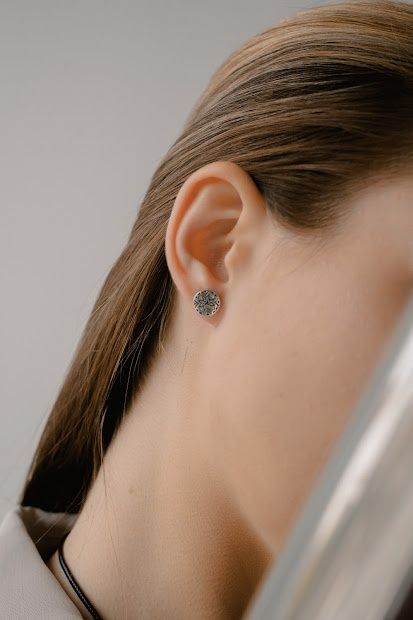 Silver earrings "Vyshyvanka"