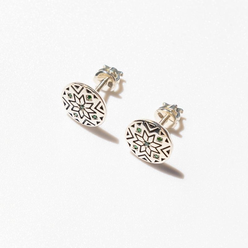 Silver earrings "Vyshyvanka"