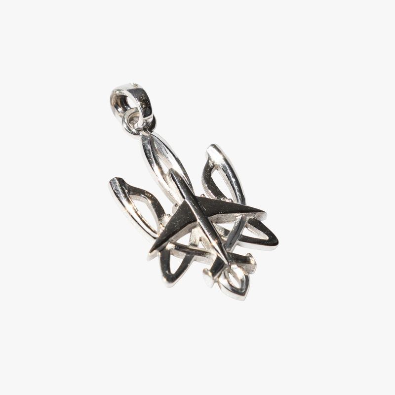 Срібна підвіска "Тризуб з літаком"