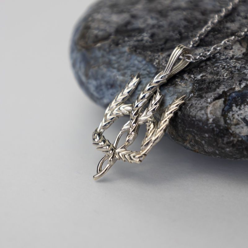 Silver pendant: Trident in ears of corn