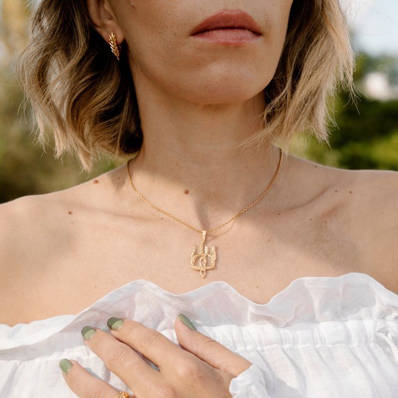 Silver pendant: Trident in ears of corn