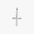 Silver pendant "Cross" with white stones