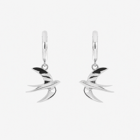 Silver earrings "Swallows"