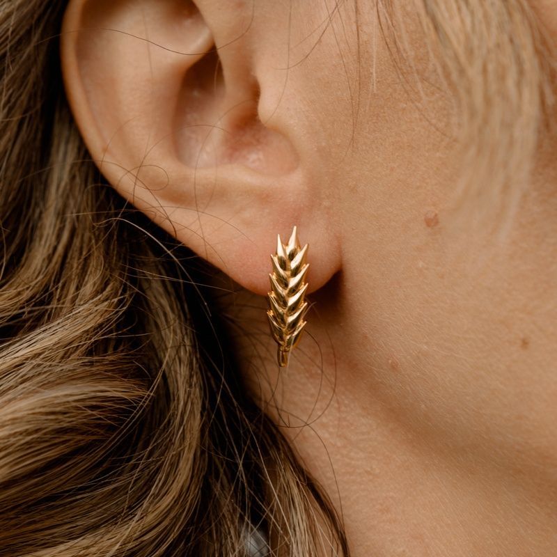 Silver earrings: Spikelets