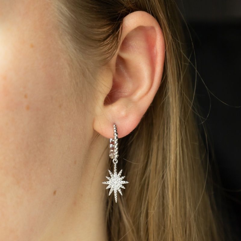 Silver earrings "Day and night"