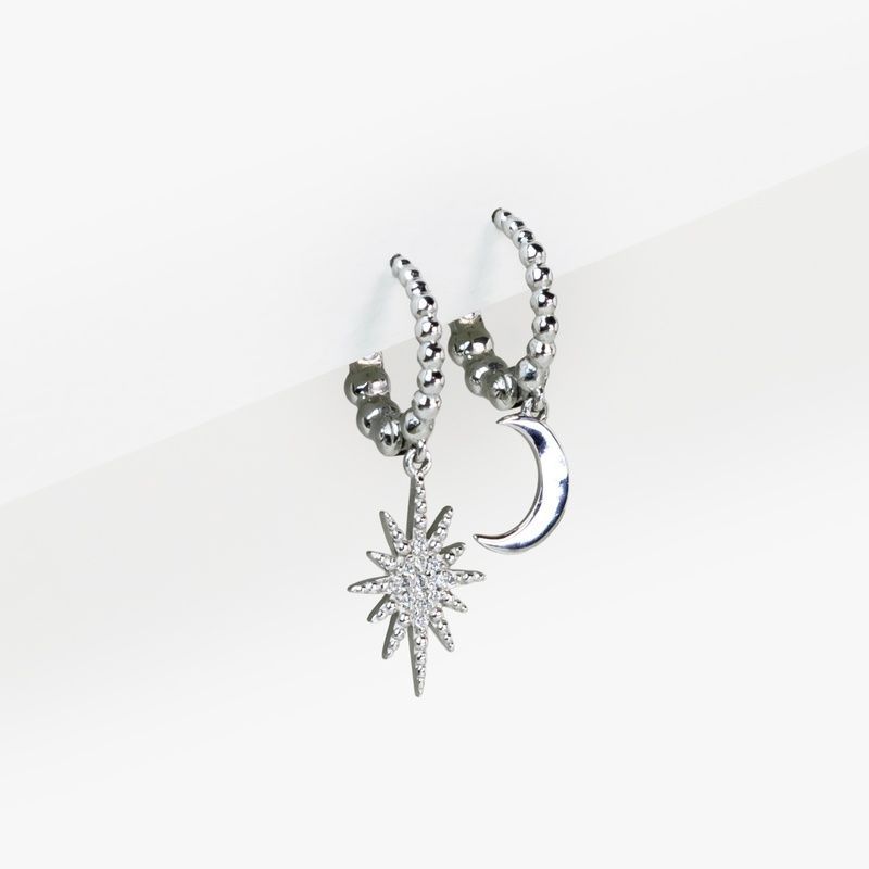 Silver earrings "Day and night"