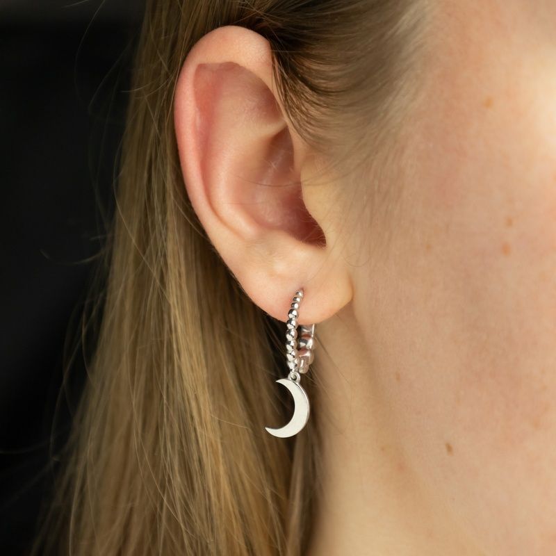 Silver earrings "Day and night"