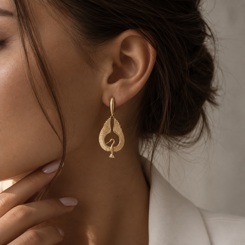 Silver earrings "Storks"